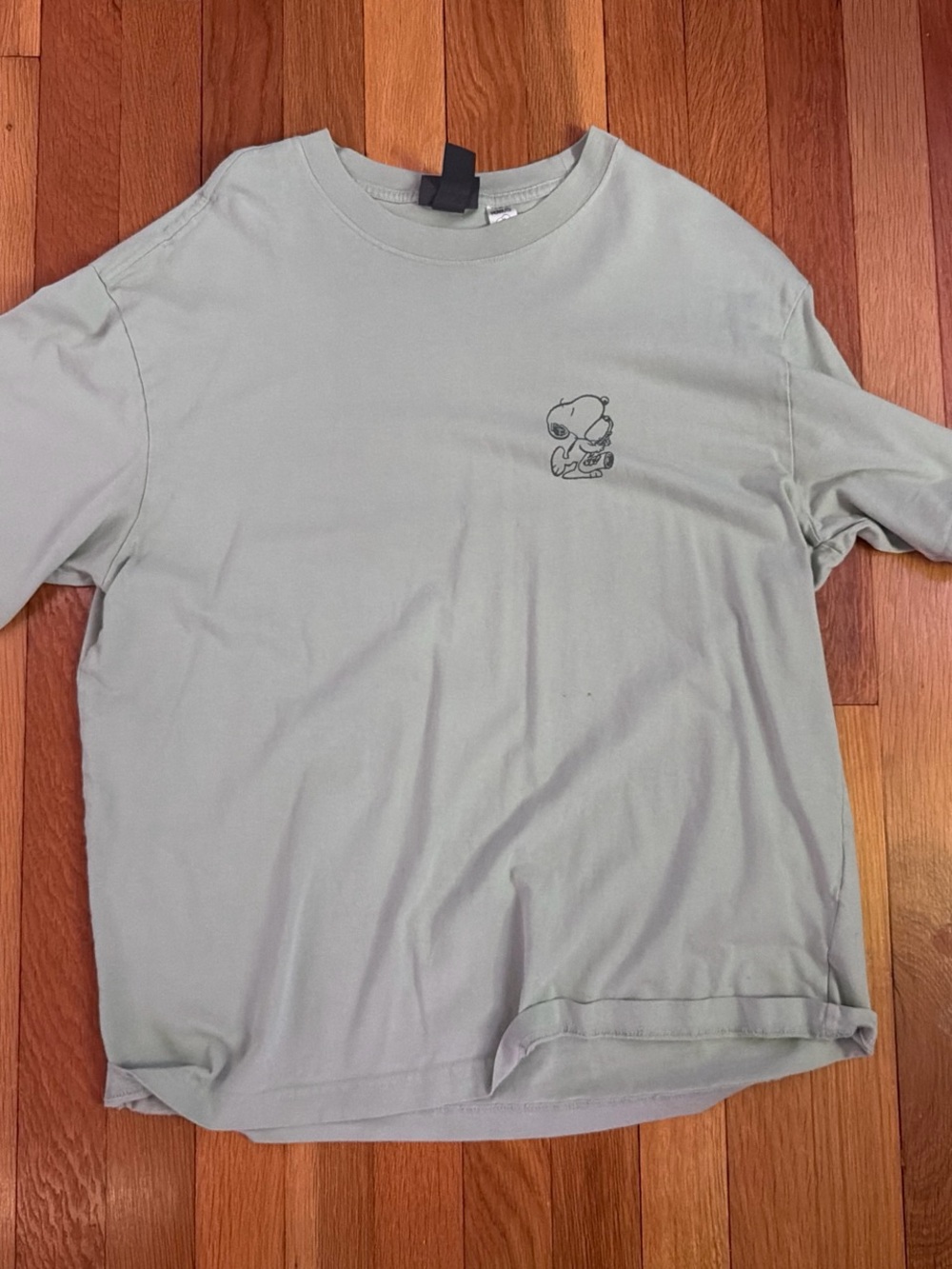 H&M Sage Green Snoopy Graphic Short-Sleeve Tee